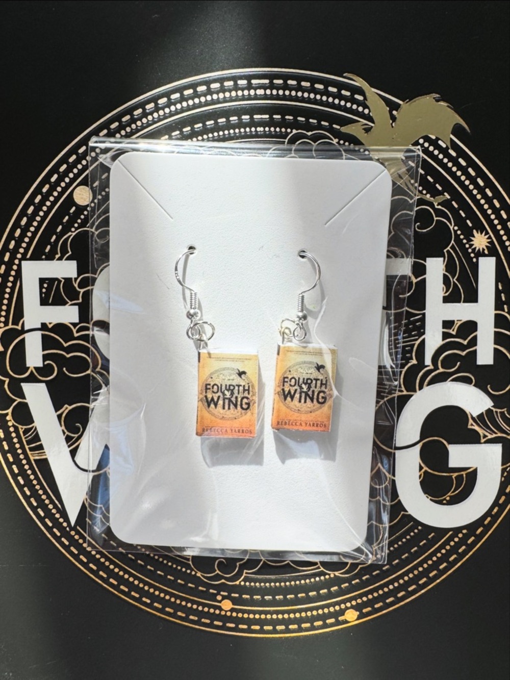 Fourth Wing Book Earrings - Rebecca Yarros
